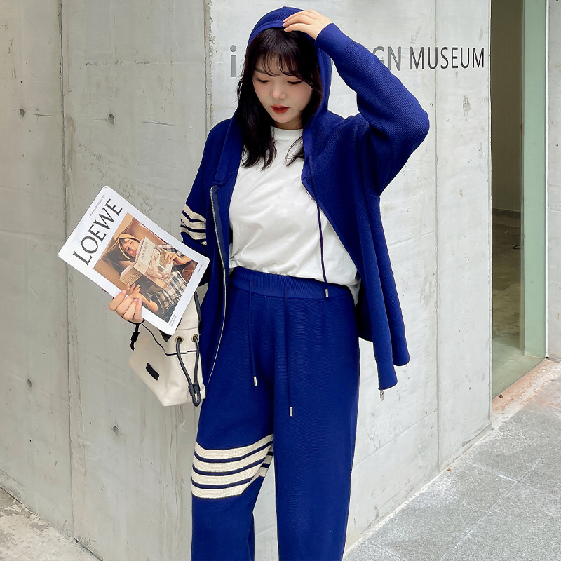 Cardigan Jacket Wide-leg Pants Knit Suit