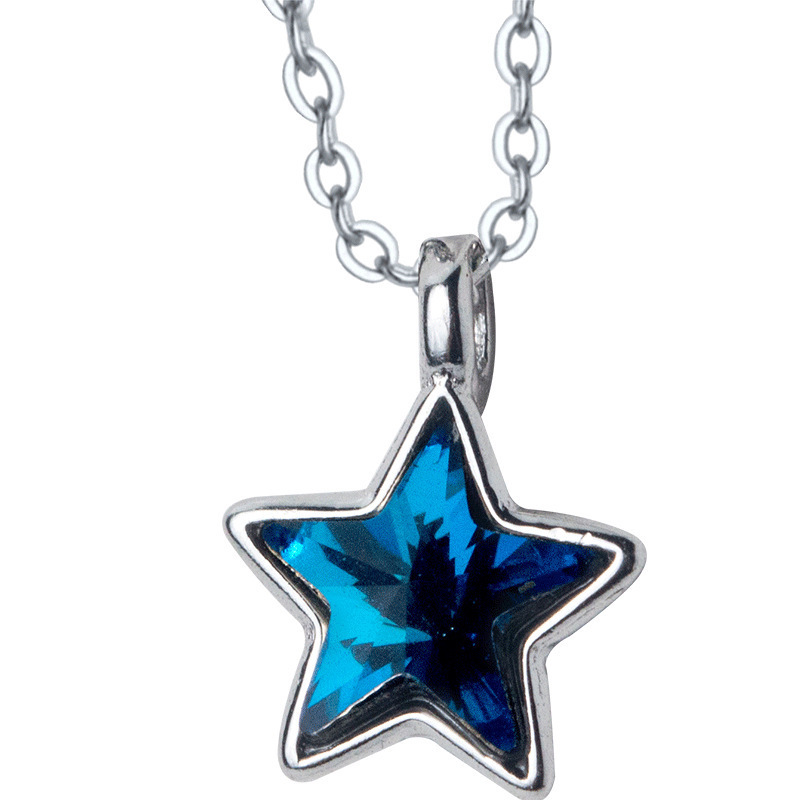 Title 1, Female Fashion Blue Star Shape Crystal Pendant ...