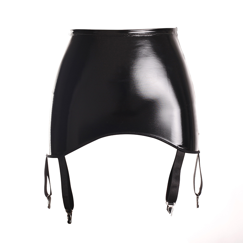 Mirror Pu Patent Leather Glued Latex Ammonia Retro High Waist