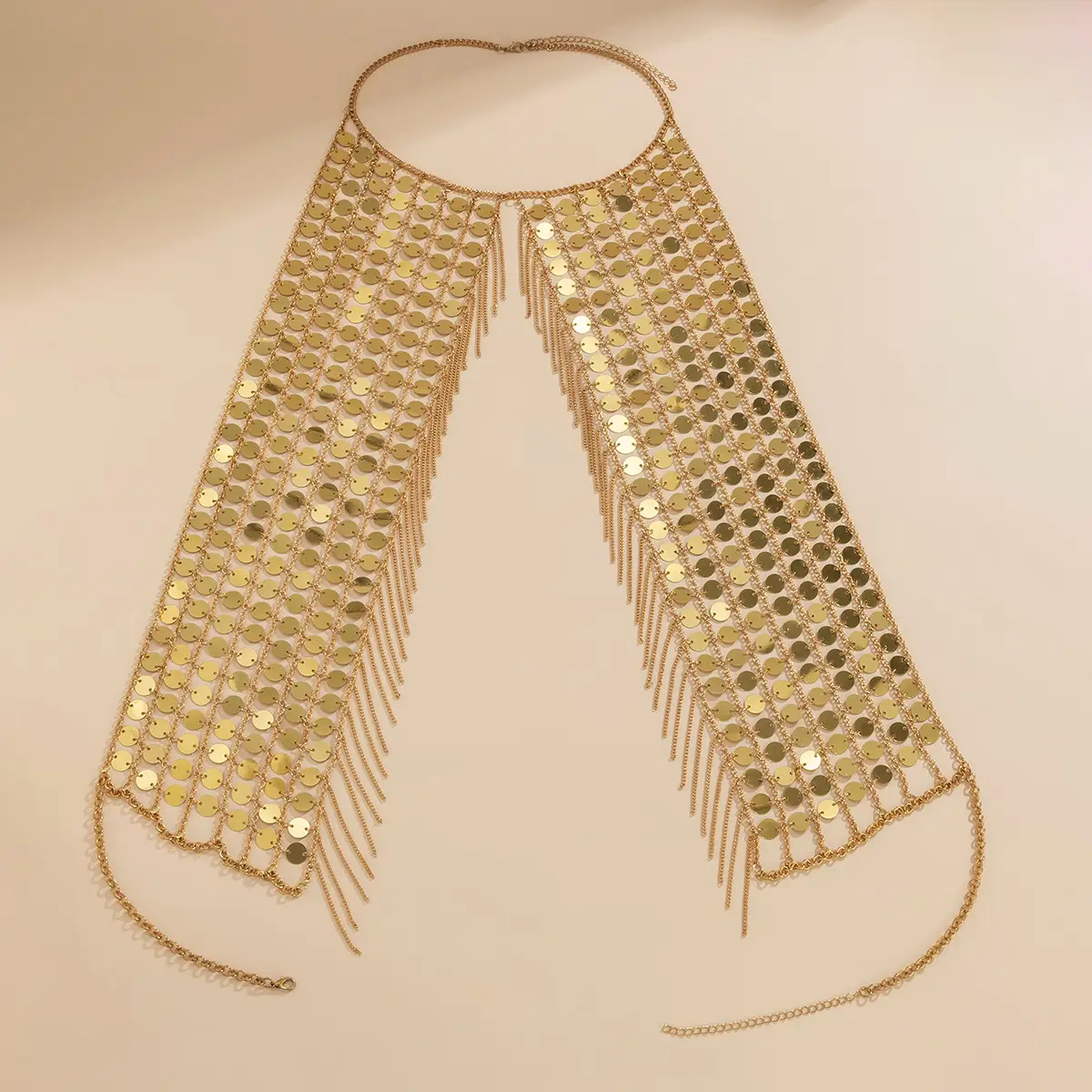 Sexy Exaggerated Long Sequin Tassel Body Chain