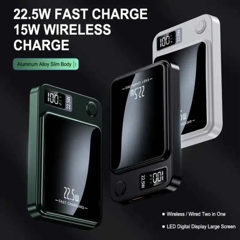 Magnetic Wireless Power Bank, Super Fast Charging