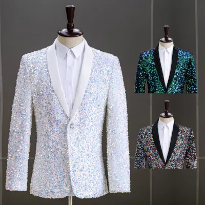 Men's Colorful Sequin Fashion-color Coat