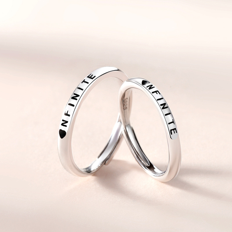 Simple Element Circle English Alphabet Ring All Matching Commemorative Finger