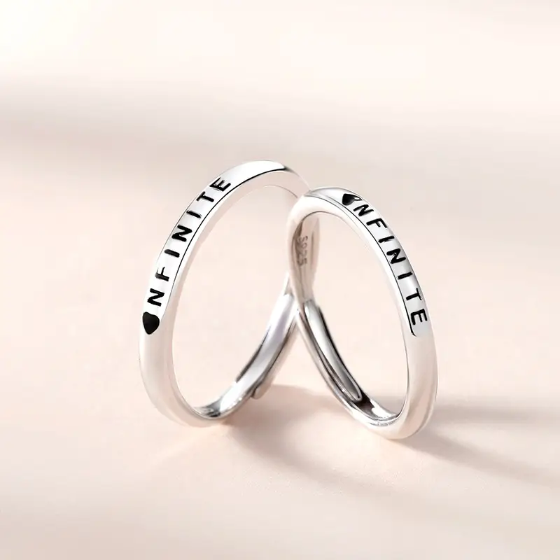 Simple Element Circle English Alphabet Ring All Matching Commemorative Finger