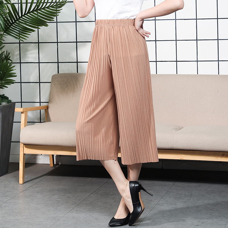 Title 2, Pleated Chiffon Wide Leg Pants