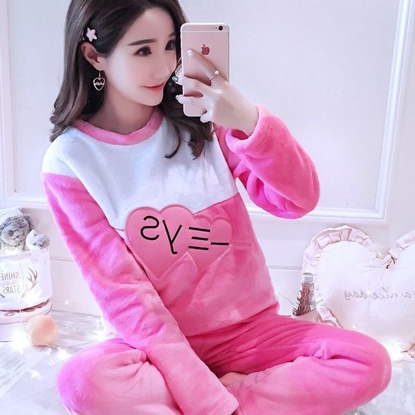 Title 2, Coral Fleece Loose Korean Flannel Cute Thick Pa...