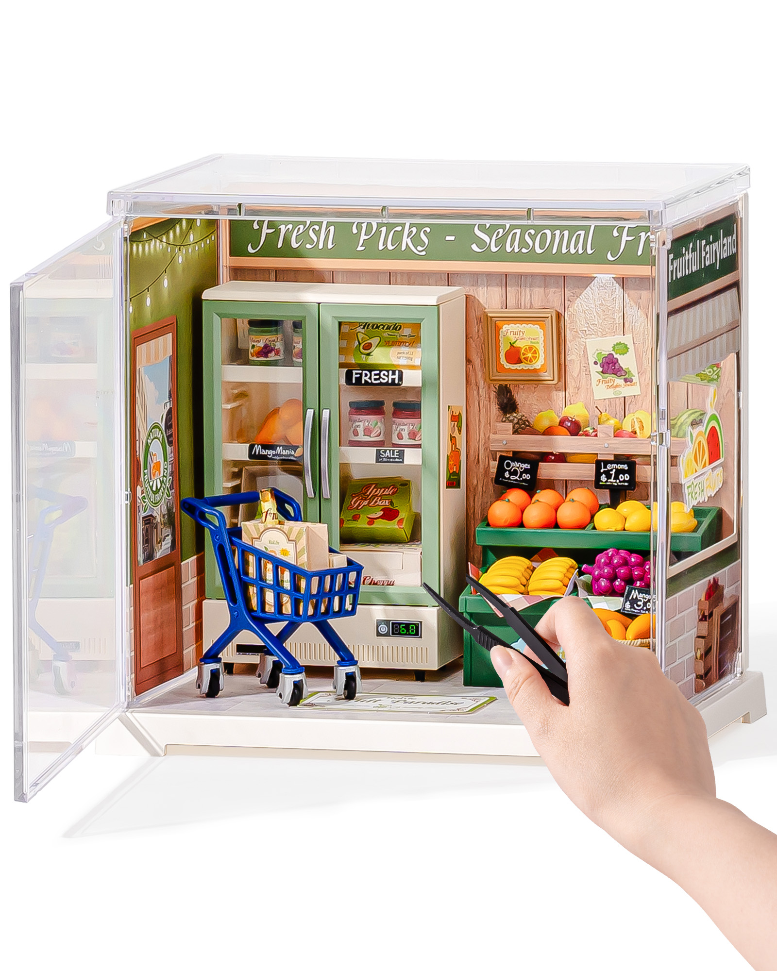 Rolife Super Creative DIY Plastic Mini House Set - 3D Puzzle With Dust Cover, Compatible With Mini Figures, Multiple Themes Available, Home Decor, Teen And Adult Gift