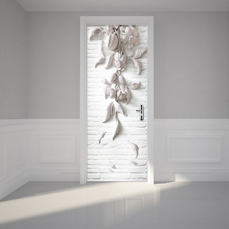 Yixi 3D Wall Painting Self-adhesive Door Stickers Simulation Smoke