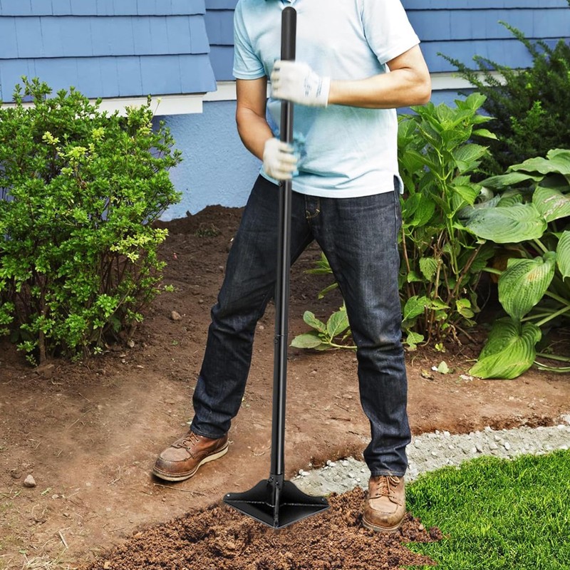 Steel Tamper With 122 Cm Handle 20x20cm Garden Rubber Grip For Laborsaving Uk — image 5