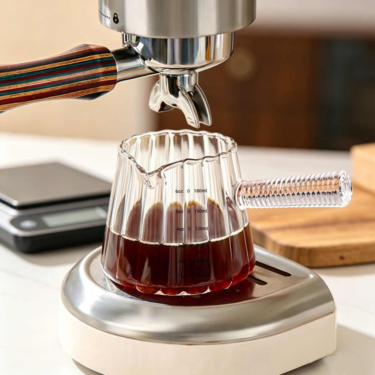 1 Pcs 180ml Mini Coffee Cup, Glass Milk Cup, Italian Coffee Cup With Glass Handle, Coffee Measuring Cup — foto 2