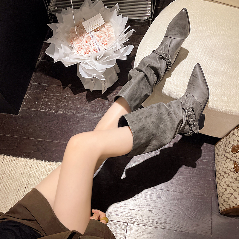 Faux Suede Knee-High Boots