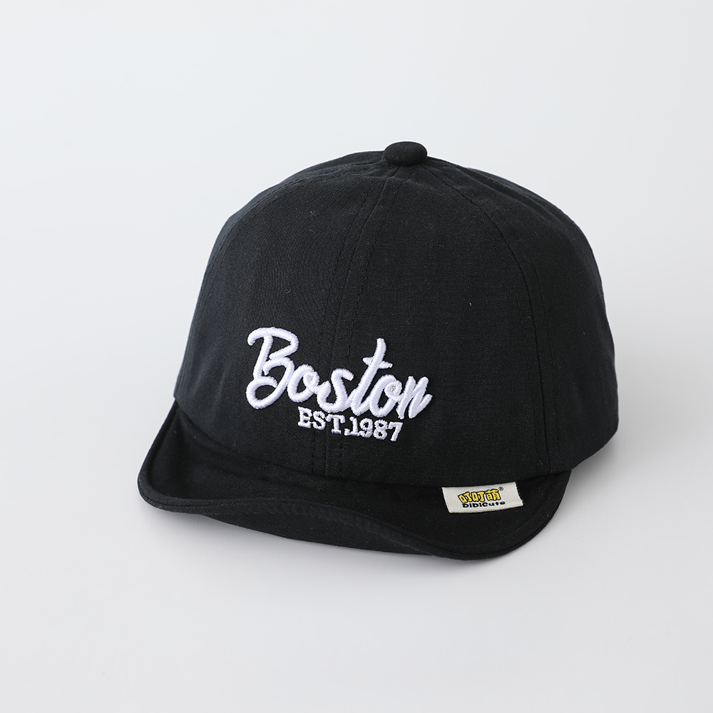 New Children's Solid-color English Three-dimensional Embroidered Adjustable Trendy Fashion Soft-brimmed Baseball Cap Suitable For Outdoor Travel And Sports