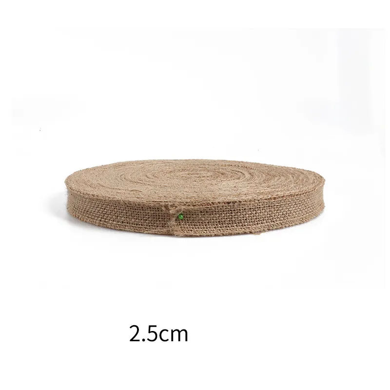 DIY Handmade Christmas Wedding Craft Pure Colour Linen Roll Natural Jute Strips - Photo Colour