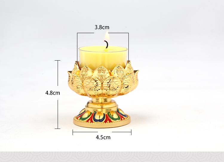 Title 1, Eight Auspicious Symbols Butter Lamp Holder Lot...