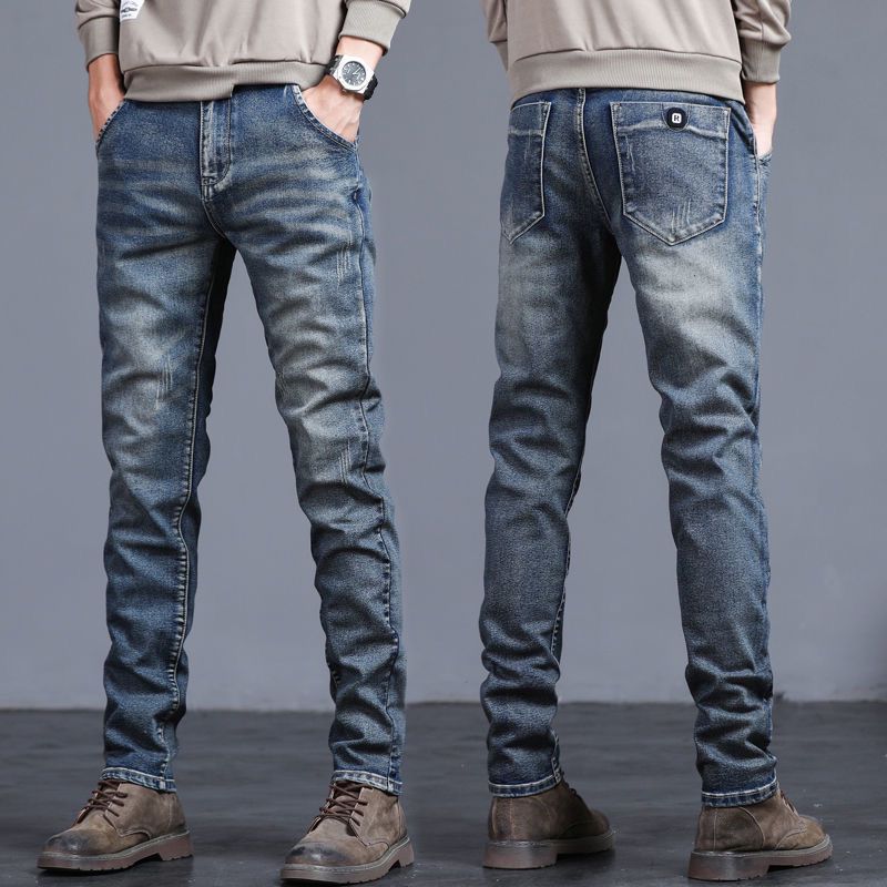 Title 6, Heren jeans gewassen, slim straight stretch voo...