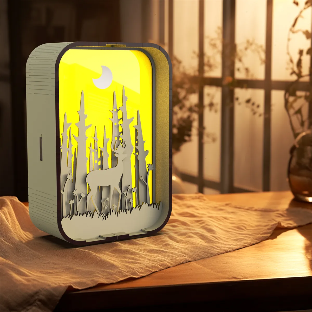 Woodcarving Light Creative Gift Minimalist Bedside Night Light Decoration Desktop Decoration Birthday Gift – image 6