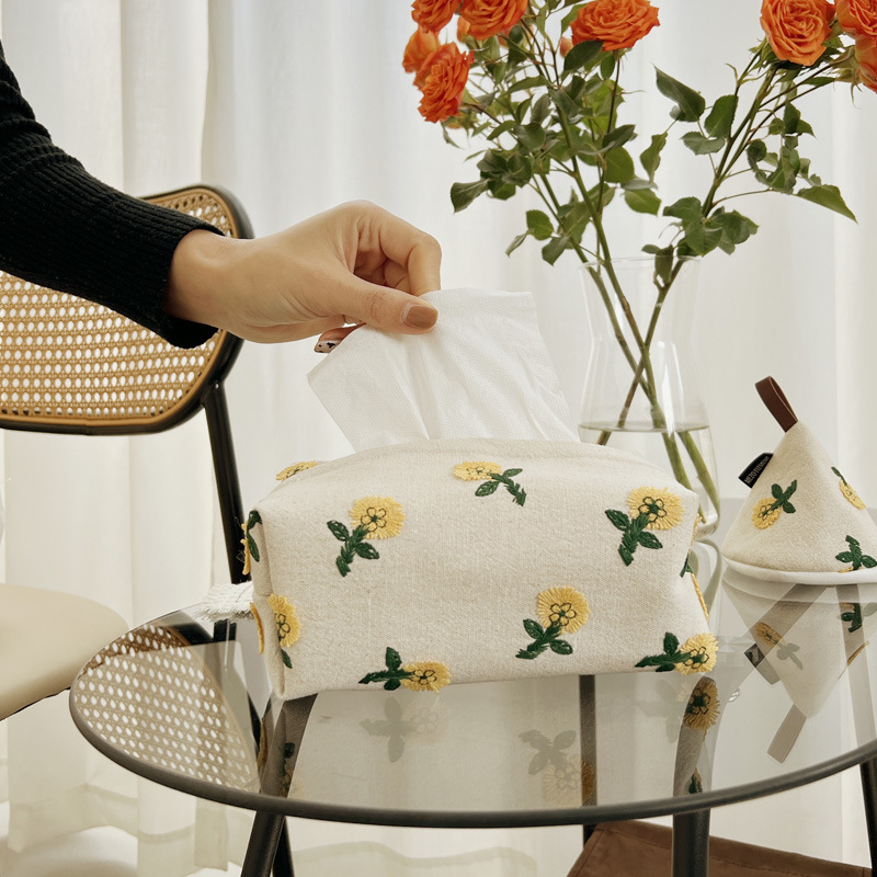 Three-dimensional Small Yellow Flower Fabric Embroidery Drawer — image 1