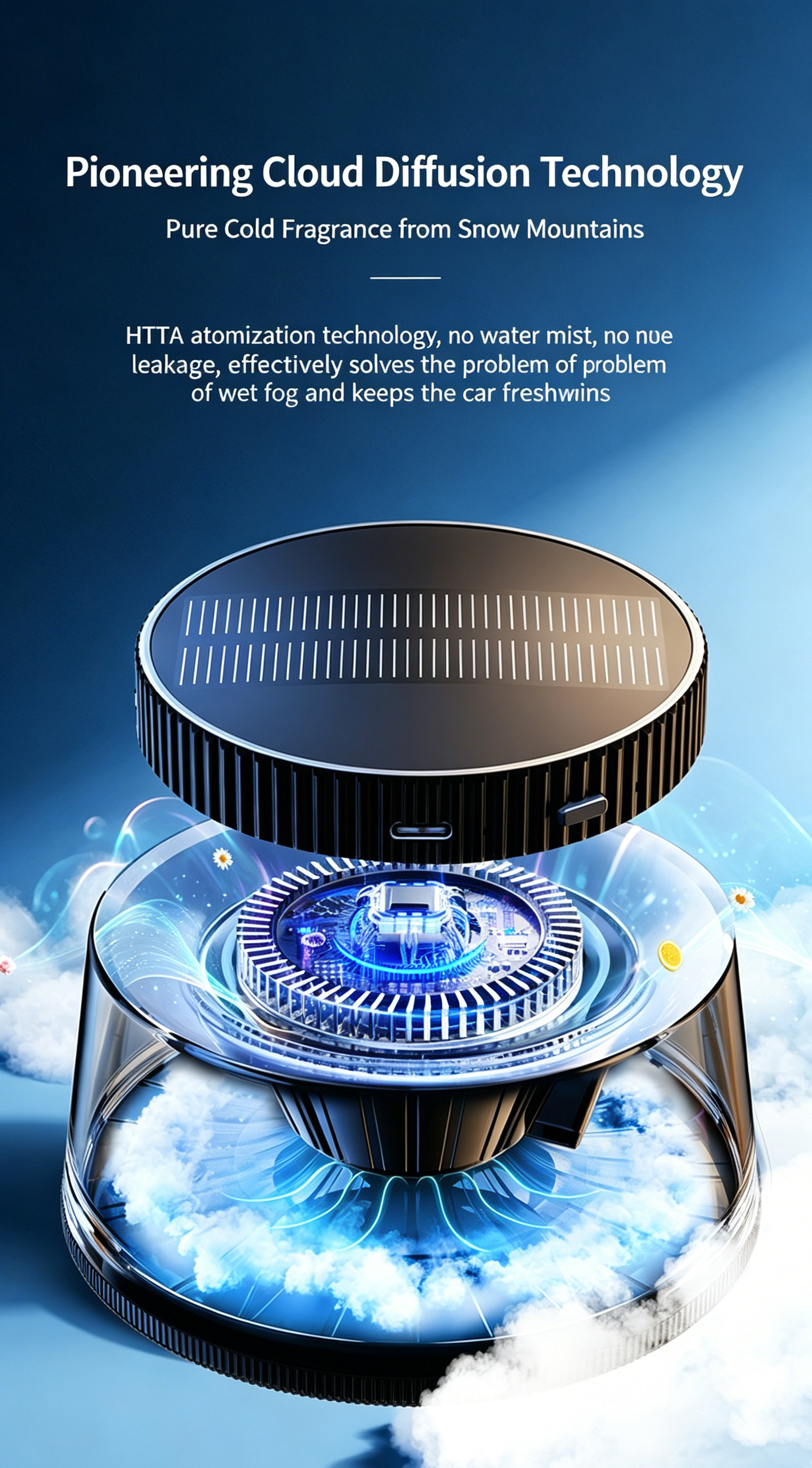 Car Mist Aroma Diffuser, Smart Solar Powered Auto Spray Car Air Freshener 5