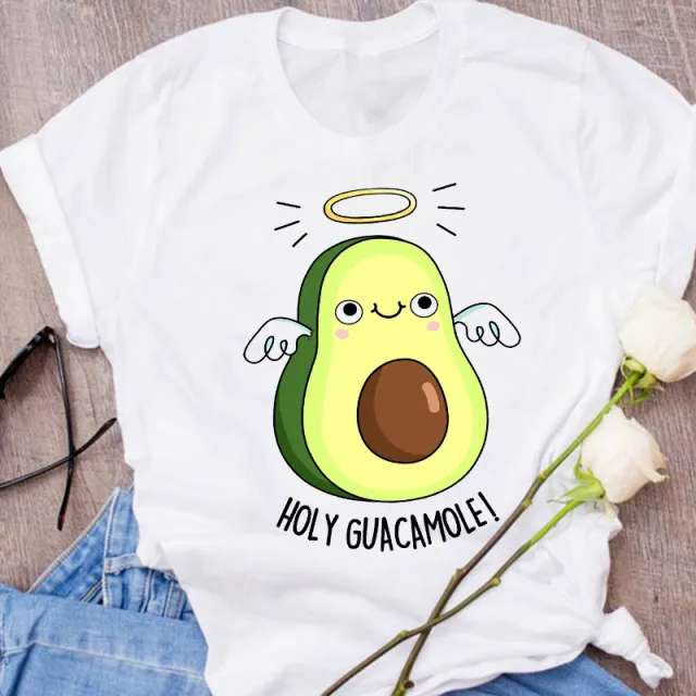 Avocado Creative Fashion Printing Men's And Women's Short sleeved T shirt Summer Loose Shape4 - Shop at LoveMi