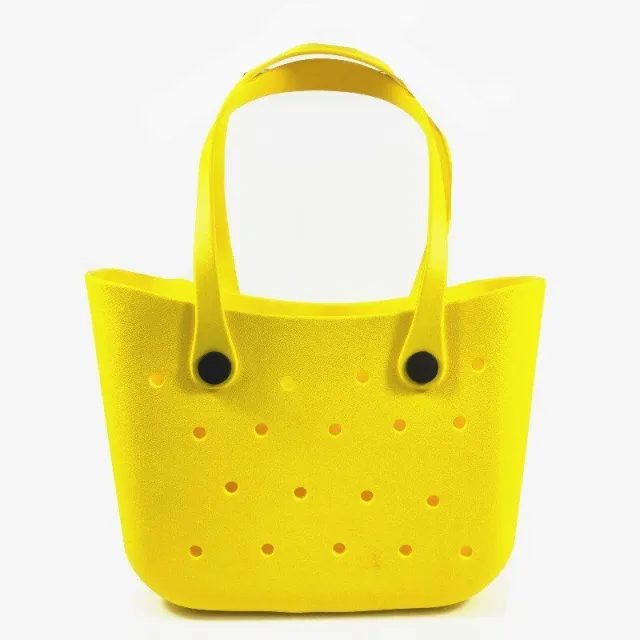 Shoulder Bag Eco friendly EVA Bag Summer Eva Portable Size Yellow - Shop at LoveMi