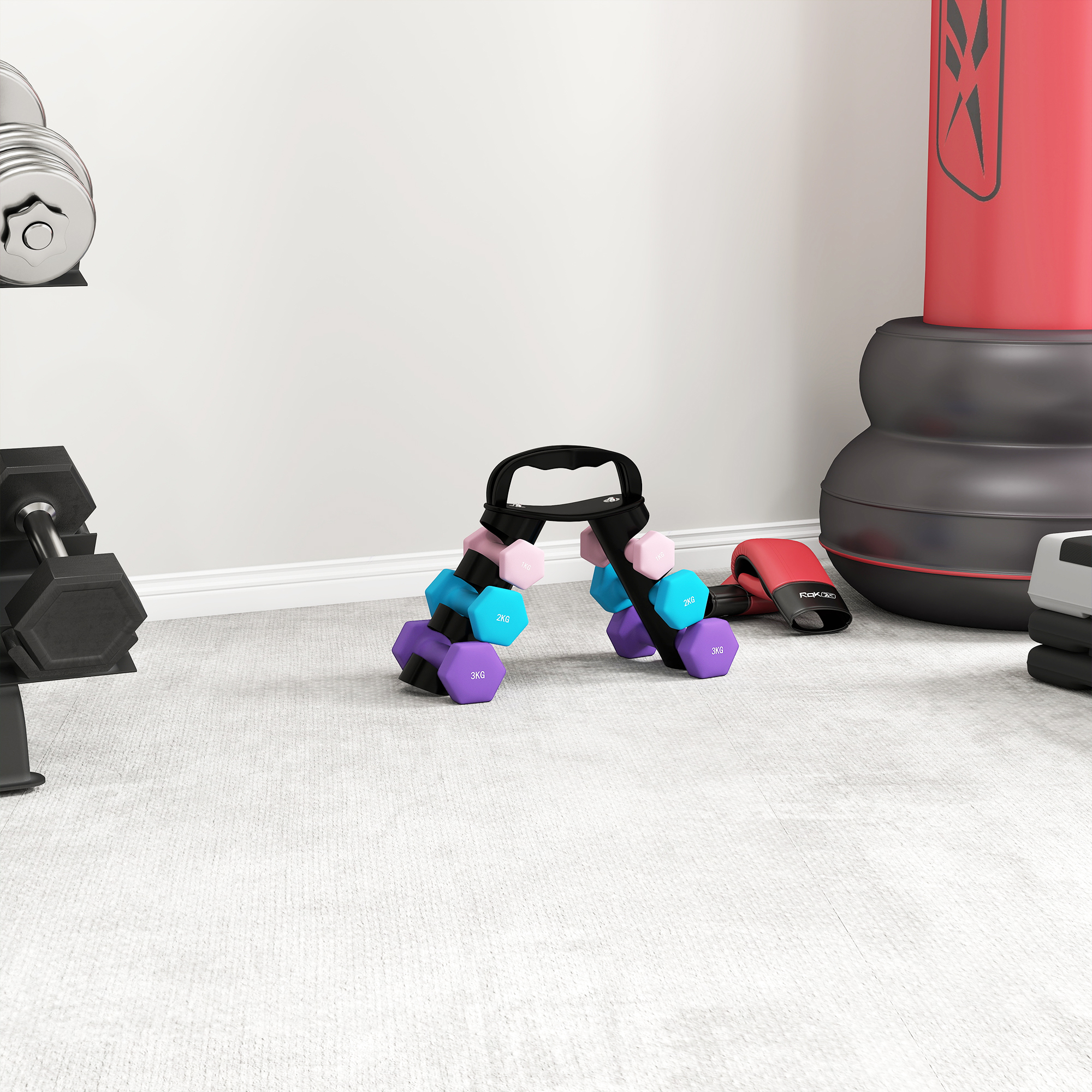 Dumbbell Set With Storage Rack , 2 X 1kg, 2 X 2kg, 2 X 3kg — image 7