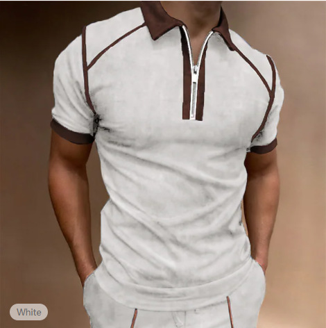 Title 5, Mens Fashion Casual Short-sleeved Color Blocki...