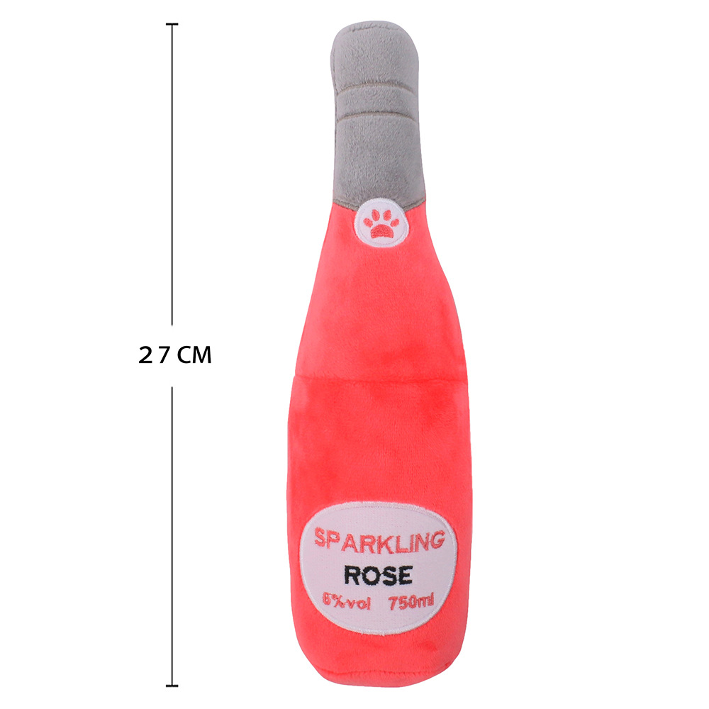 Plush Stuffed Champagne Bottle Dog Toy - Image 13