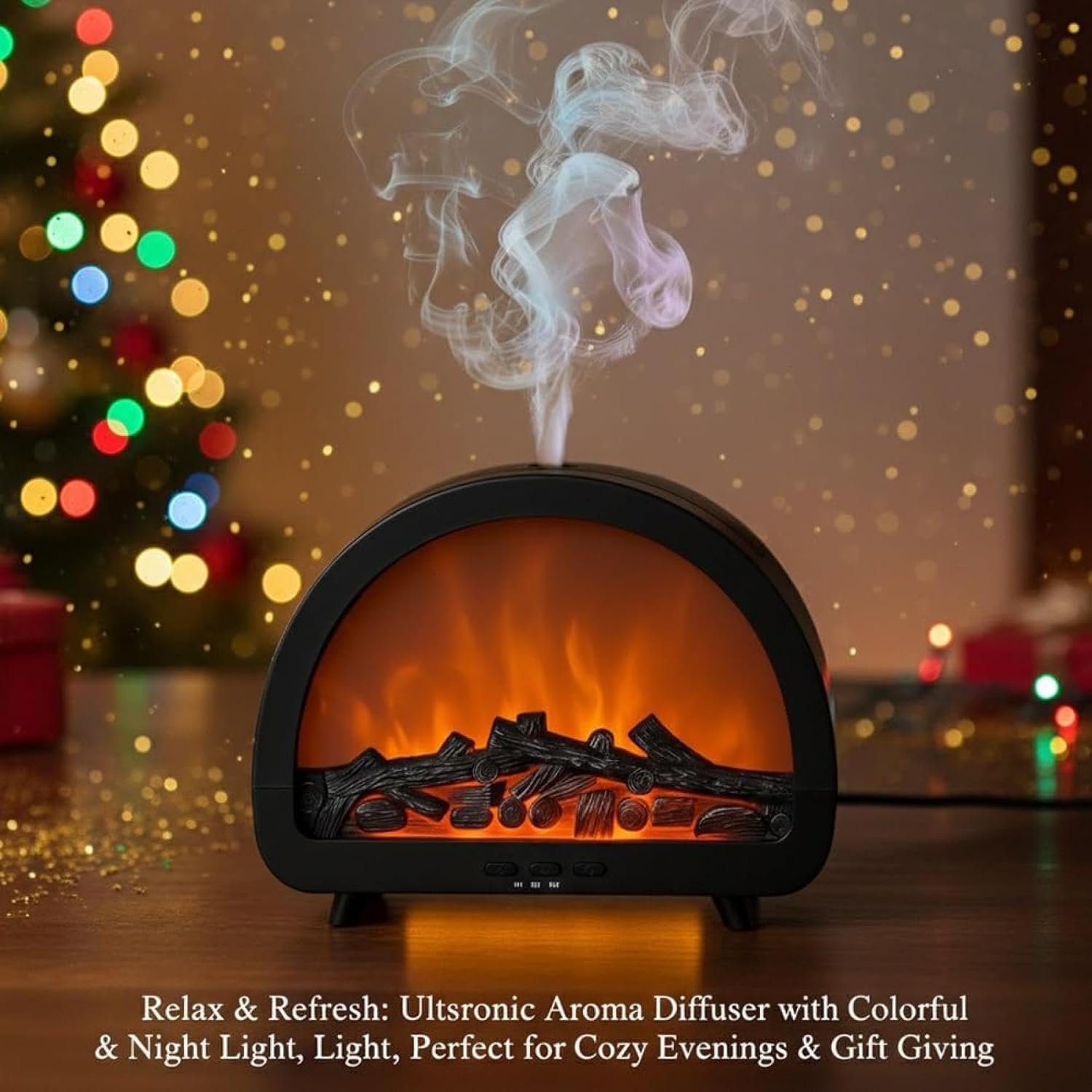 Portable Humidifier, Large Mist Volume, Fireplace Flame Aromatherapy Machine — image 4
