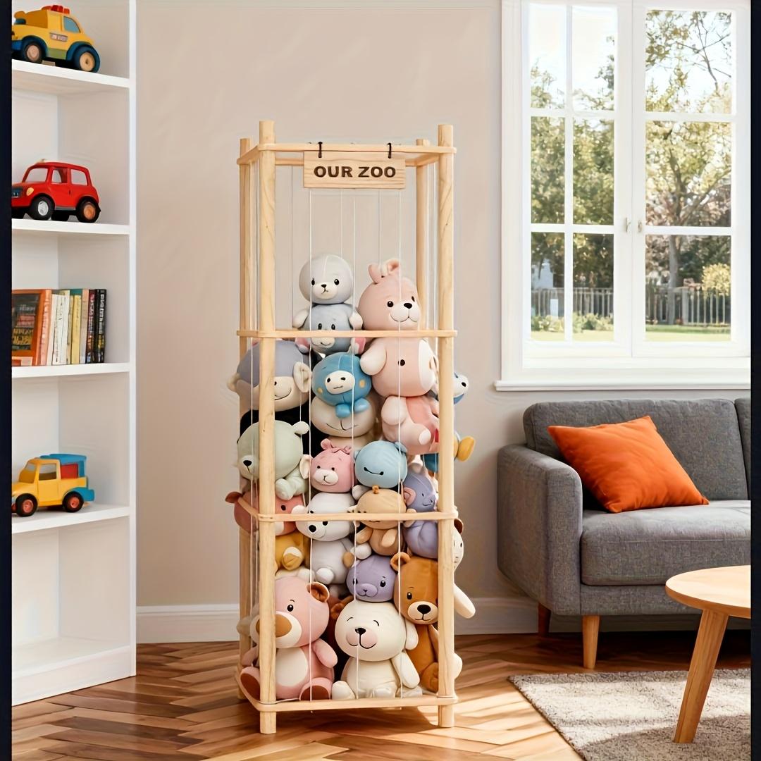 Spacious Wooden Doll Storage Shelf  Easy Assembly, Space-Saving, And Elegant Ideal For Playrooms, Bedrooms, And Living Rooms