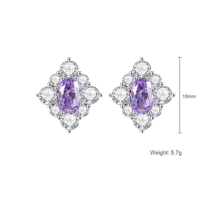 Purple Design Sense Simple Diamond Fashion Pendant Earrings