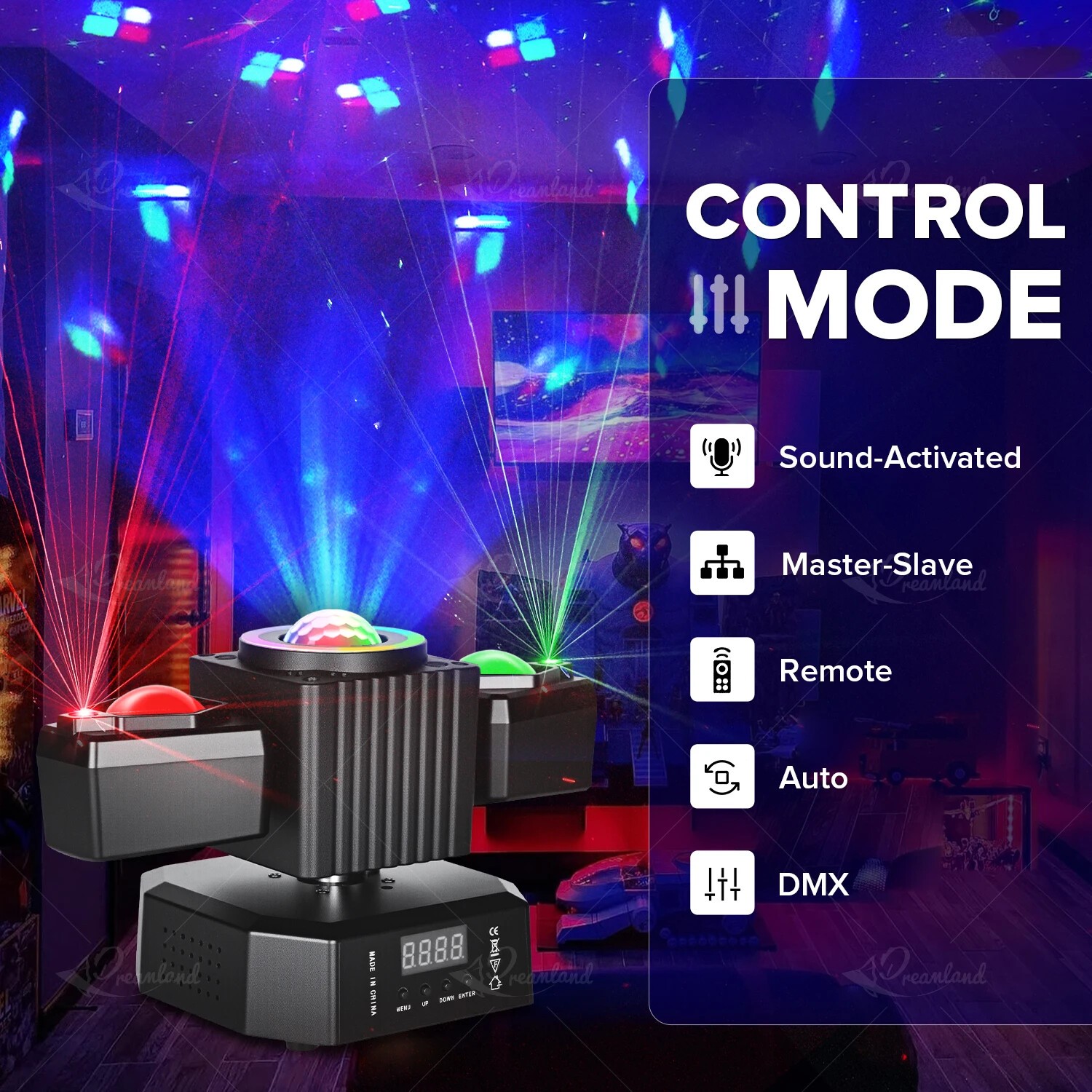 Moving Head Party Light Rotating Disco Bar Stage Lights Laser Beam Strobe Remote — image 6