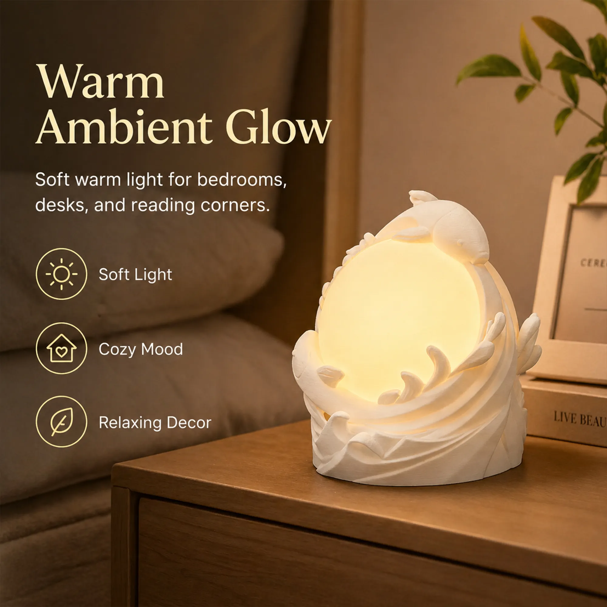 3D Printed Koi Fish Ambient Table Lamp