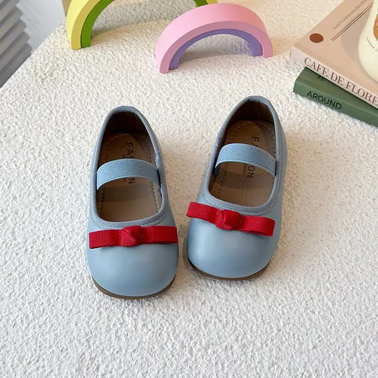 Girl Princess Shoes Butterfly Knot Single Shoes Girl Fashion Leather Shoes