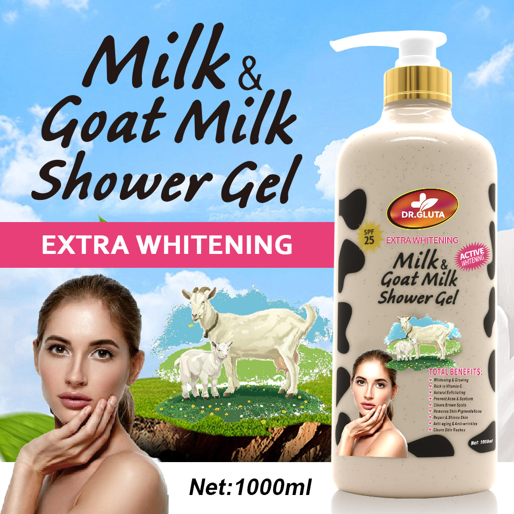 Milk & Goat Milk Shower Gel Whitening Exfoliation Bath Wash Skin Care