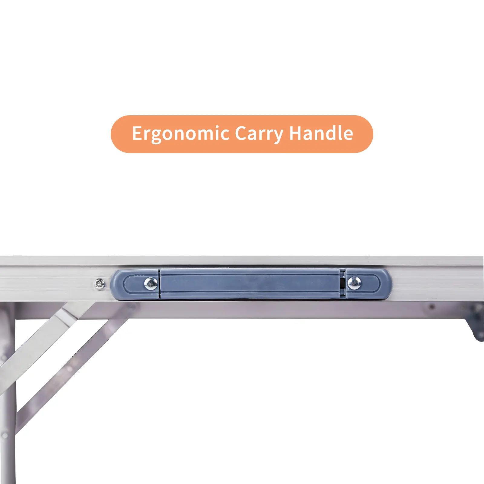4ft Black Outdoor Folding Table Aluminum Alloy Rectangular 50kg Two Fold Tabletop