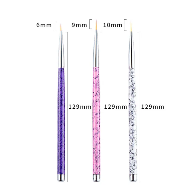 Painted Latte Art Marble Nail Brush Set 3Color Pencils - Shop at LoveMi