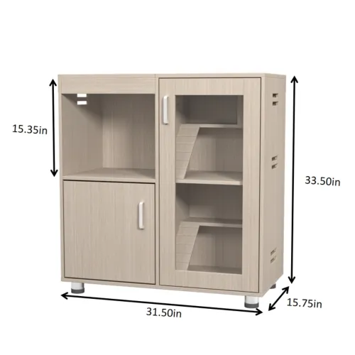 Guinea Pig Cage, 4 Tiers Hamster Cage Wooden With Lockers - Wood