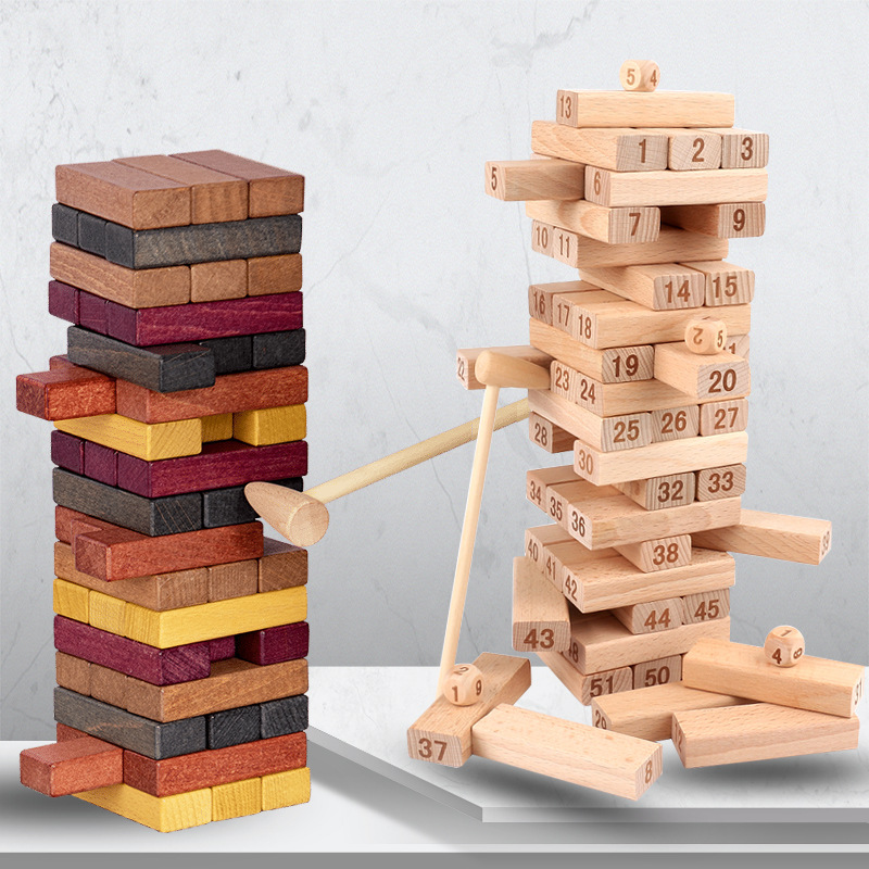 Children's Parent-child Interaction Puzzle Stacking High Blocks
