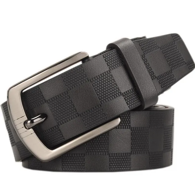 Men's Leather Belt Classic Business Pin Buckle Black - Shop at LoveMi