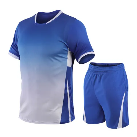 Summer Gradient Digital Printing Loose Short-sleeved T-shirt Two-piece Plus