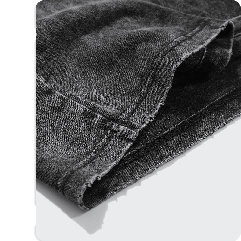 Fashion Wash Men Short Sleeved Distressed