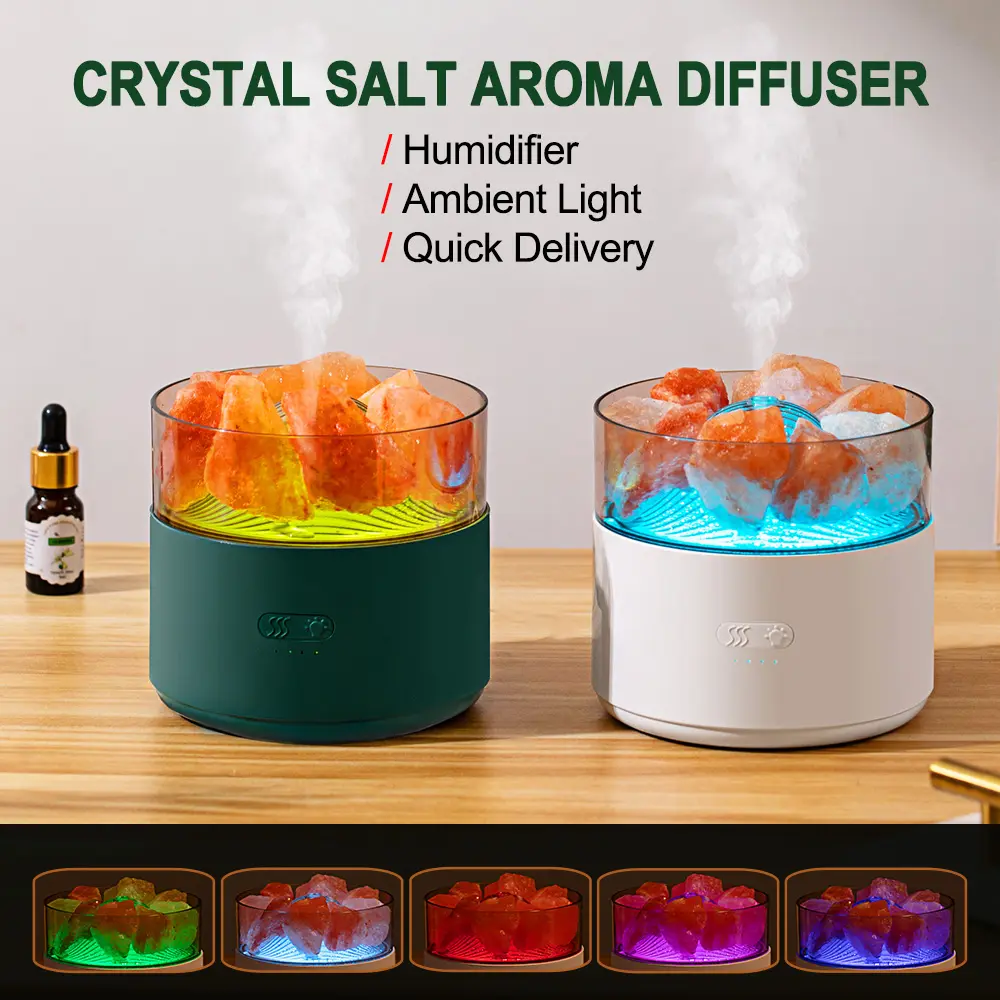 Cool-Mist Impeller Air Humidifier Crystal Salt Aroma