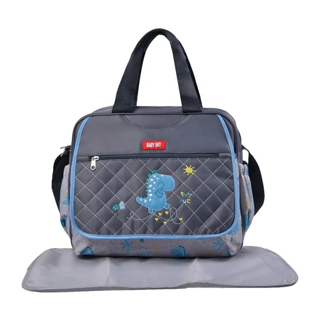 Mummy Bag Embroidered Dinosaur Pattern Large Capacity Red - Shop at LoveMi