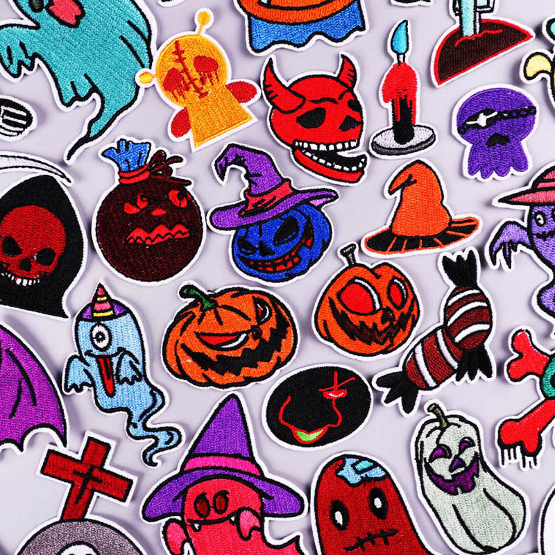 Cartoon Embroidery Halloween Clothes Pants Decorative Fabric Patch — image 1