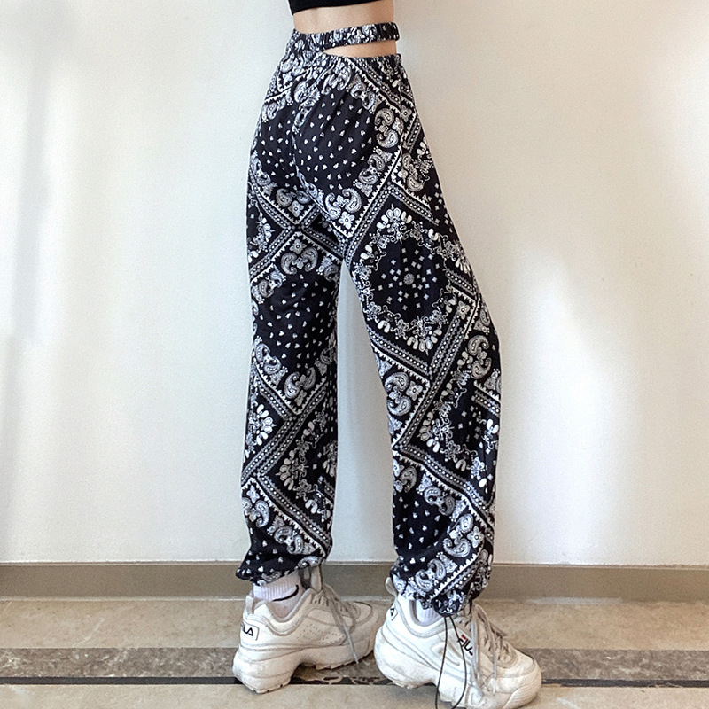 Cashew Flower Printed Irregular High Waist Hollow Can Be Binding