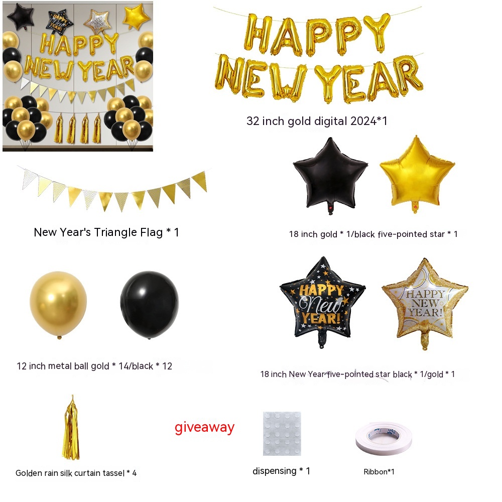 New Year Hanging Flag Set 02