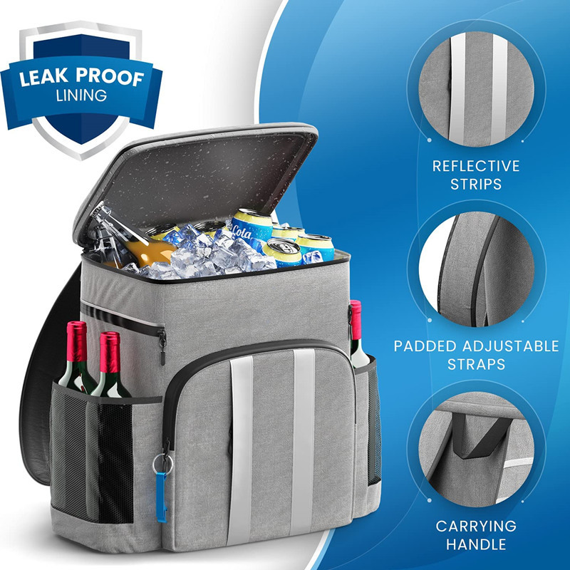 Insulated picnic backpack with large capacity for outdoor dining and gatherings.