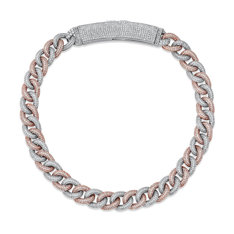 Big Box Jewelry Buckle Cuban Chain Full Zircon Hip Hop Men's Necklace