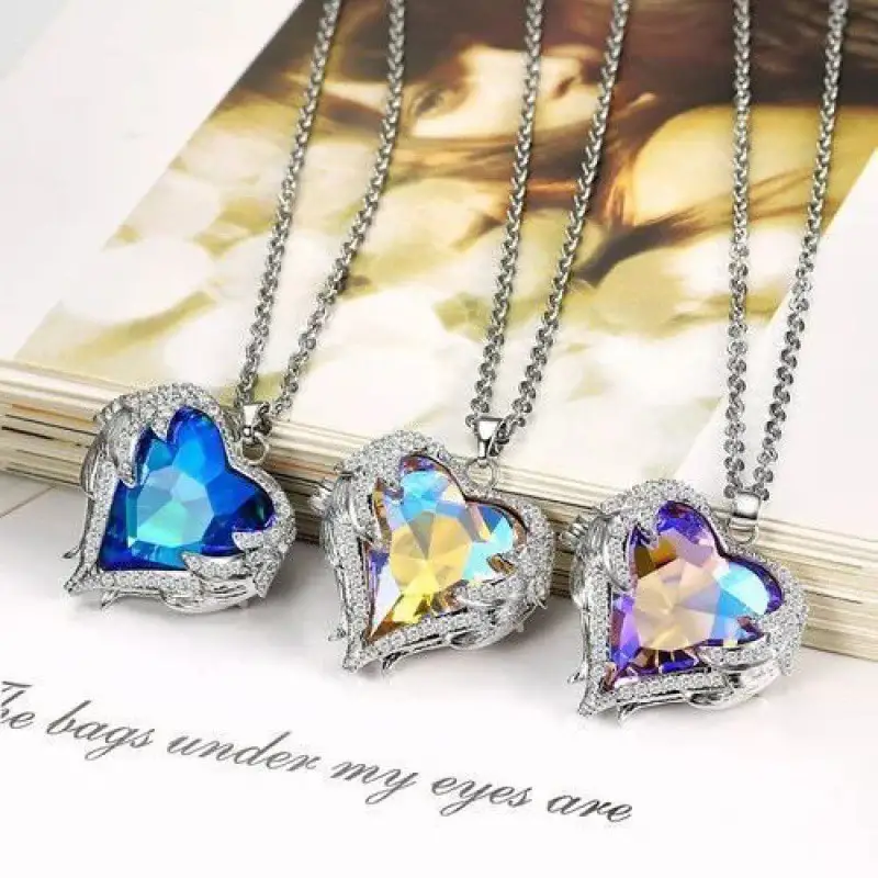 Hot Selling Ocean Heart Love Pendant Fashion Sapphire