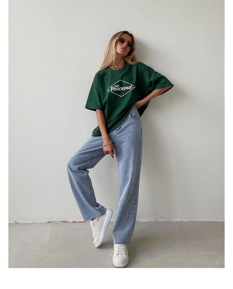 Women's Pure Cotton Dark Green White